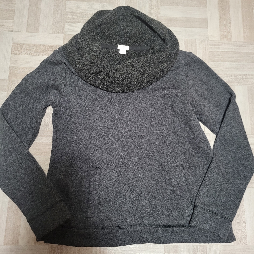 -J. Crew Charcoal Cowl Neck Sweater